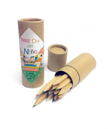 Tubo lápices regalo día del niño
