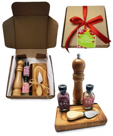 Pack tabla y sales gourmet regalo de navidad