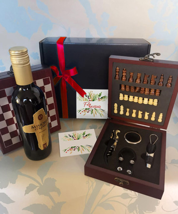 Set de vino Ajedrez regalo de navidad