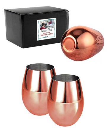 Vasos encobrizado regalo dia del tecnologo medico
