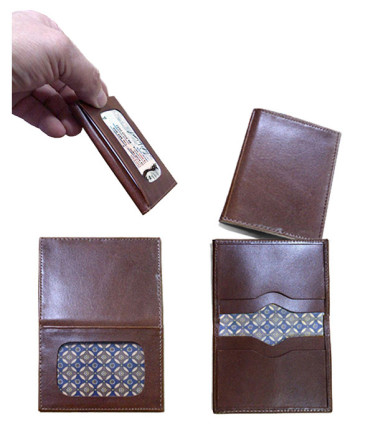 Tarjetero e identificador de cuero