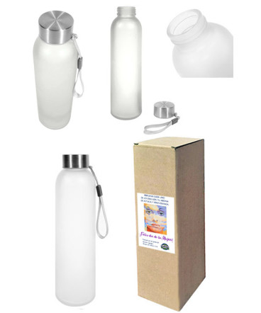 Botella de vidrio regalo día de la Mujer