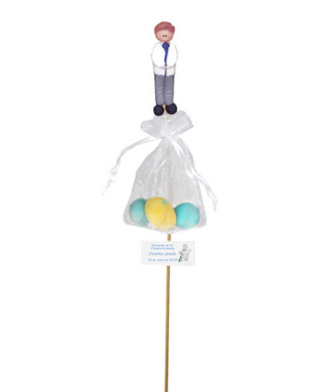 Escolares cerámica brochetas huevos recuerdo de Comunión