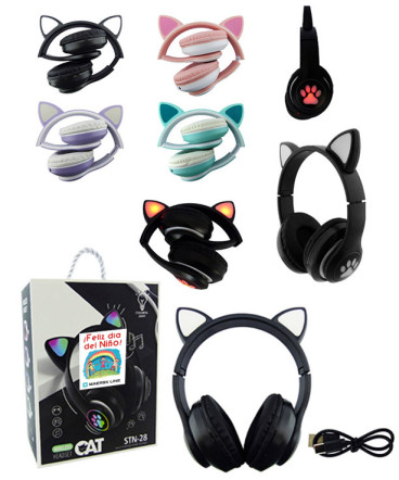 Audifonos Bluetooth Modelo CAT-SNT-28 Con Luz RGB