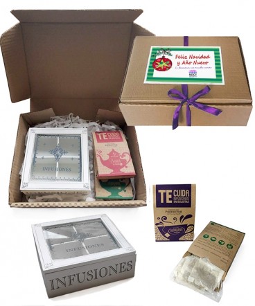 Set té con caja regalo de navidad