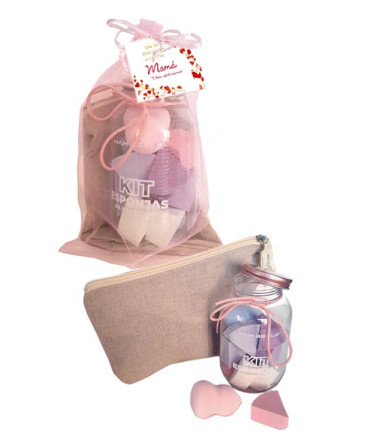 Cosmetiquero y esponjas regalo dia de la madre