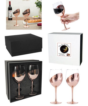Set 2 copas de vino regalo día del minero