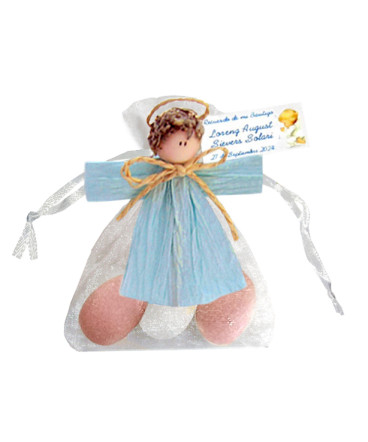 Ángel country en bolsita recuerdo de bautizo