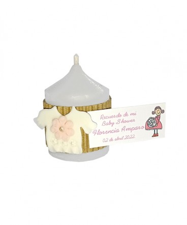 Vela chaleco ceramica recuerdo de Baby Shower