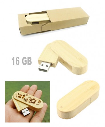 Pendrive giratorio bambú