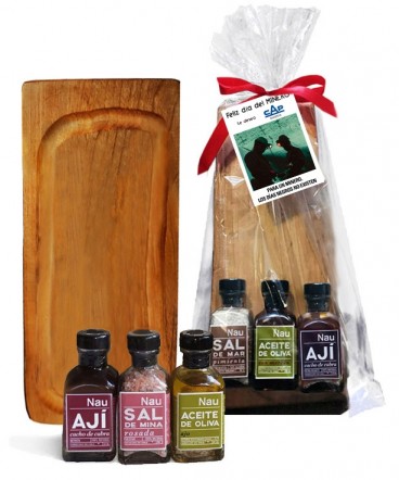 Kit condimentos y tabla asado regalo día del minero