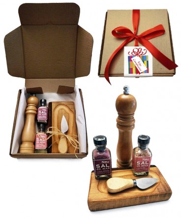 Pack tabla y sales gourmet regalo de cumpleaños 