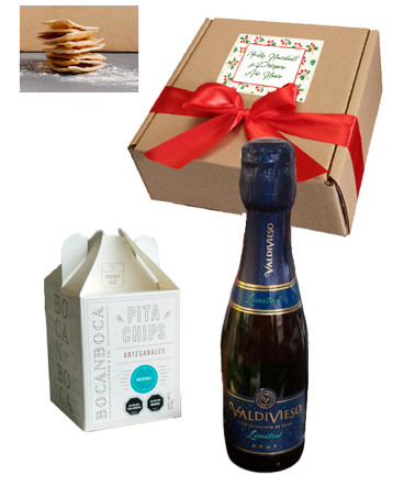 Espumante y galletas regalo de navidad