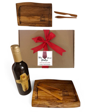 Tabla picoteo Vino regalo dia del padre