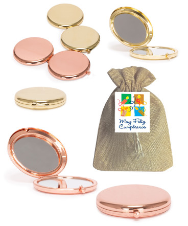 Espejo metálico doble regalo de Cumpleaños