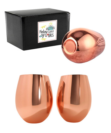 Vasos encobrizado regalo de cumpleaños