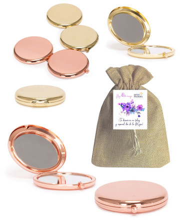 Espejo metálico doble con aumento regalo dia de la mujer