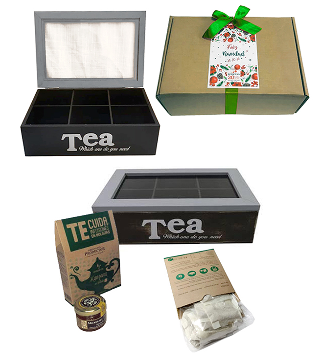 Set caja te e infusion regalo de navidad