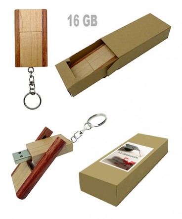 Pendrive llavero bambú regalo de graduación