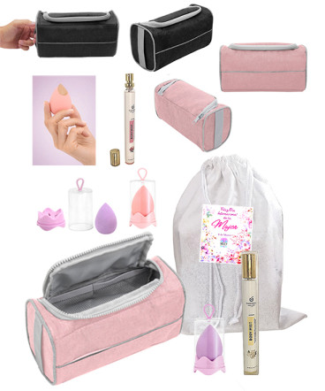Necessaire esponja y perfume regalo dia mujer