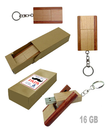 Pendrive madera Llavero regalo dia del padre
