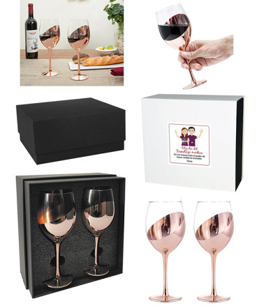 Set 2 copas de vino regalo Día del Tecnólogo Médico