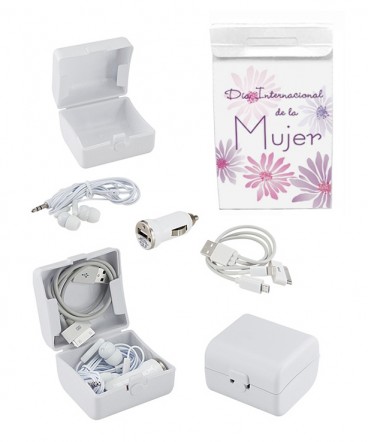 Kit de carga y audio regalo día de la mujer