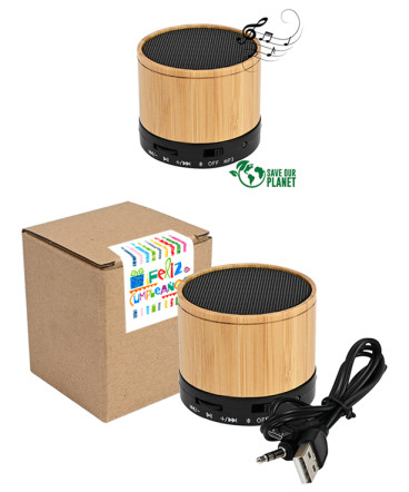 Parlante Altavoz Bamboo regalo de cumpleaños