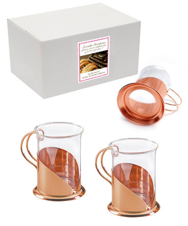 Set de 2 tazas encobrizadas regalo dia de la secretaria