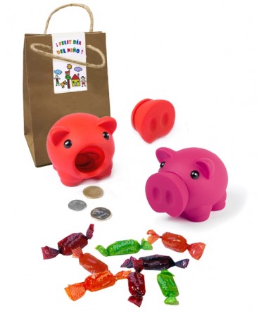 Alcancia golosinas regalo dia del niño
