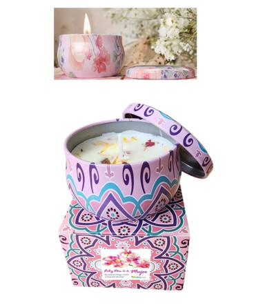 vela aromática en caja regalo dia de Mujer