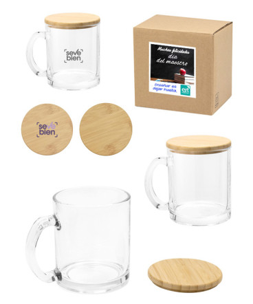 Taza vidrio regalo día del profesor