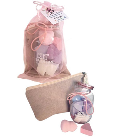 Cosmetiquero y esponjas regalo dia de la mujer