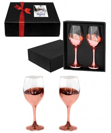 Set de 2 copas de Vino regalo dia del médico