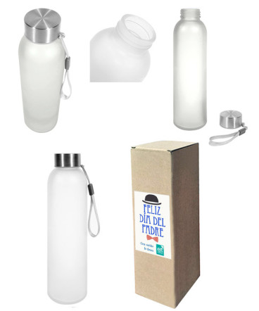 Botella de vidrio regalo día del padre