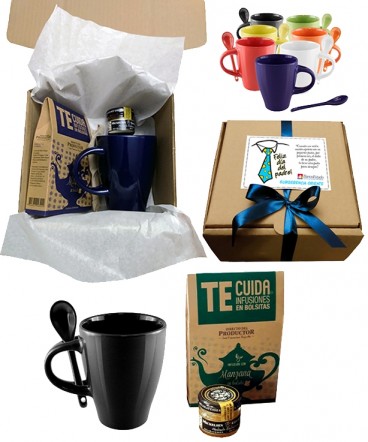 Kit taza cuchara infusión dulce regalo dia del padre