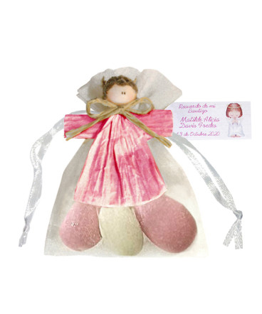 Ángel country bolsa organza recuerdo de bautizo