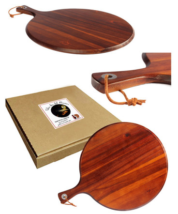 Tabla de Acacia para Pizza regalo dia del minero
