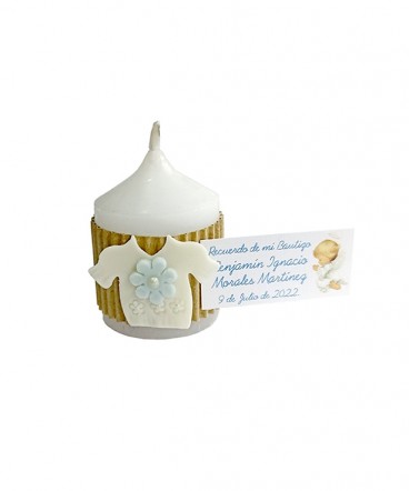 Vela chaleco ceramica recuerdo de Baby Shower