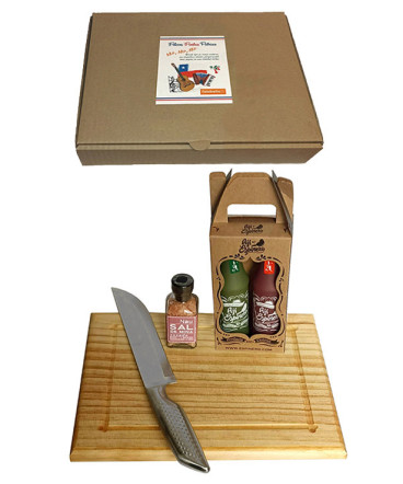 Kit aliño tabla cuchillo regalo fiestas patrias