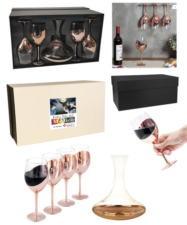 Kit de vino encobrizado regalo dia del medico y quimico