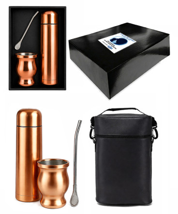 Set de Mate color cobre regalo dia del minero