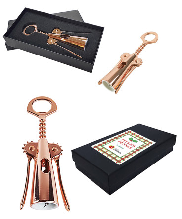Descorchador cobrizado regalo de navidad