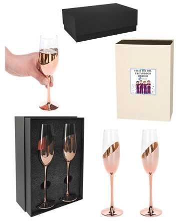 Set Copas Champagne regalo dia del tecnólogo médico