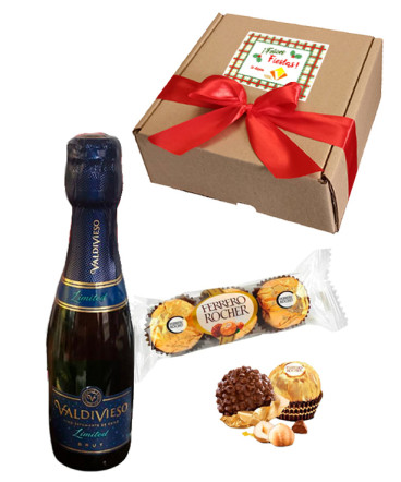 Espumante con bombones regalo de navidad