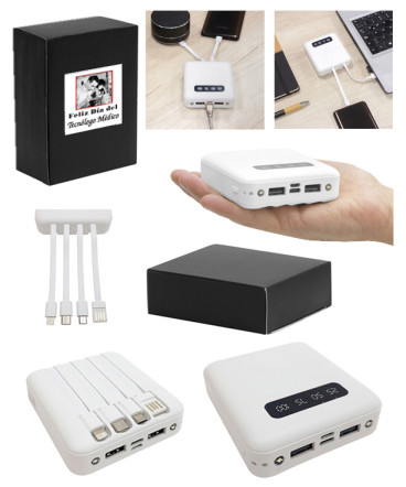Powerbank Multipuertos regalo dia del Tecnologo medico