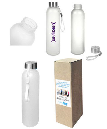 Botella de vidrio regalo dia del trabajo