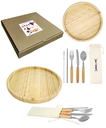 Plato y set cubiertos regalo fiestas patrias