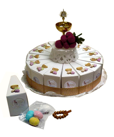 Torta cáliz cerámica recuerdo de comunión