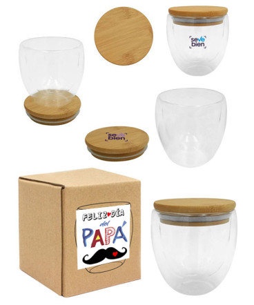 Taza tapa bambú regalo dia del padre